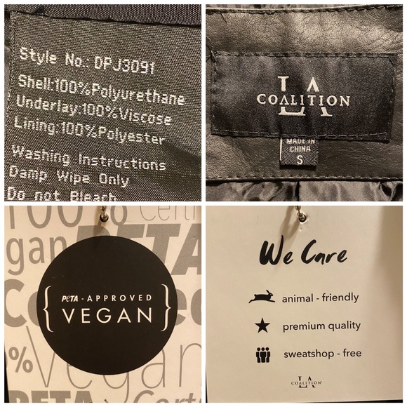 Vegan Leather Rocker Bomber Jacket - Picture 8 of 8